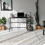 Hanah Home M101 Mesa de Estudio 130x60cm Cristal Templado y Metal Negro Diseño Moderno Industrial